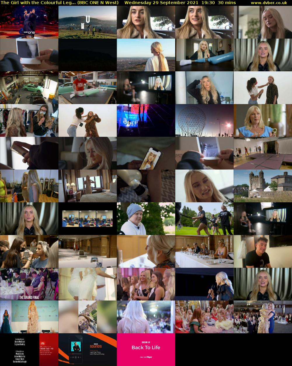 The Girl with the Colourful Leg... (BBC ONE N West) Wednesday 29 September 2021 19:30 - 20:00