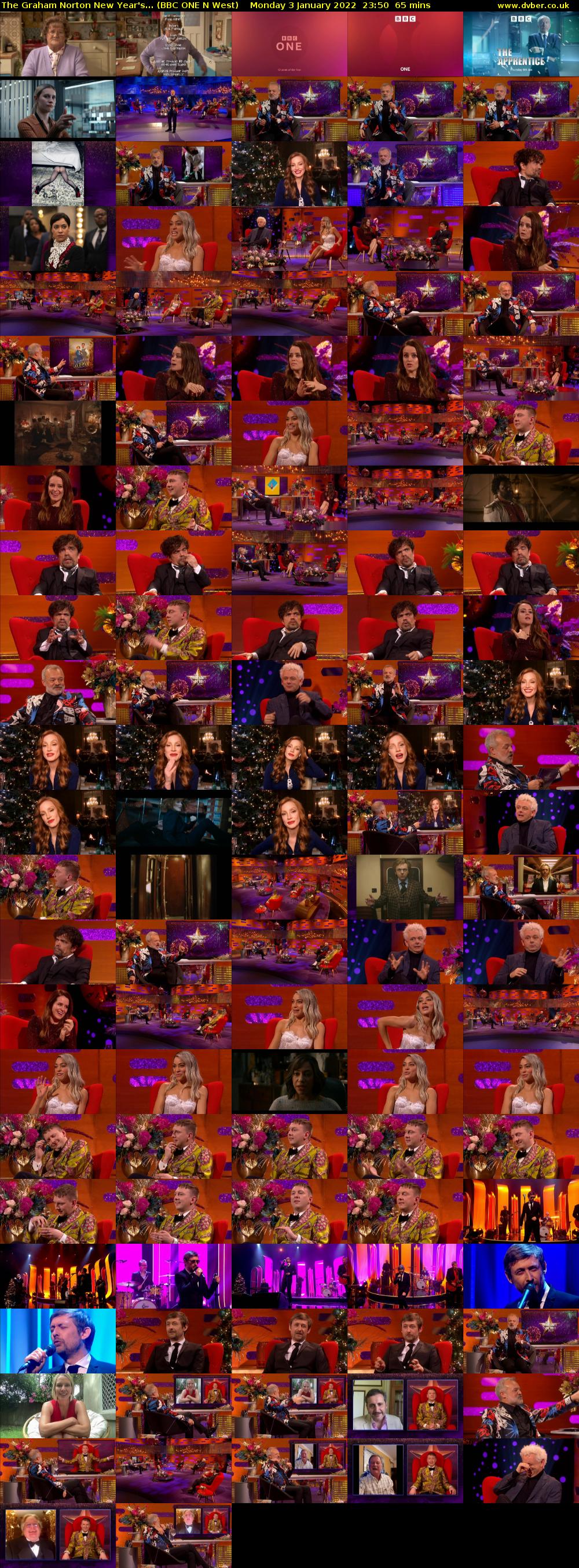 The Graham Norton New Year's... (BBC ONE N West) Monday 3 January 2022 23:50 - 00:55