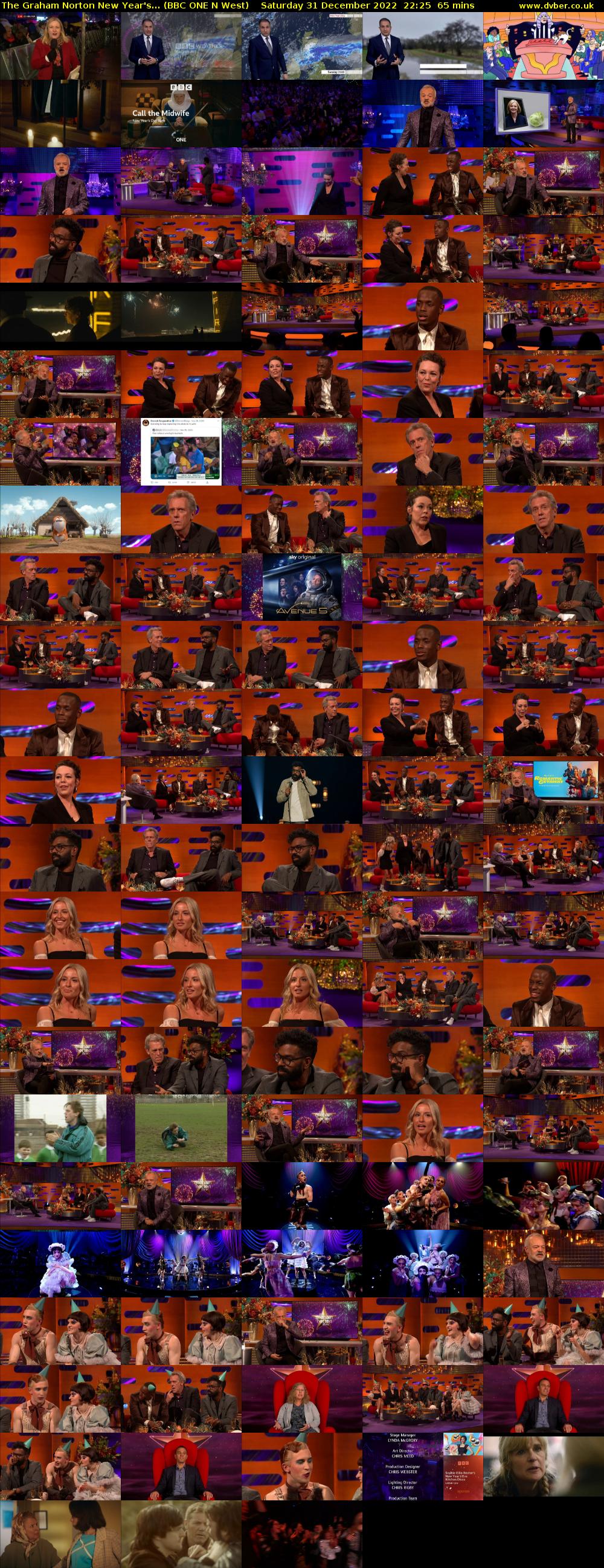 The Graham Norton New Year's... (BBC ONE N West) Saturday 31 December 2022 22:25 - 23:30