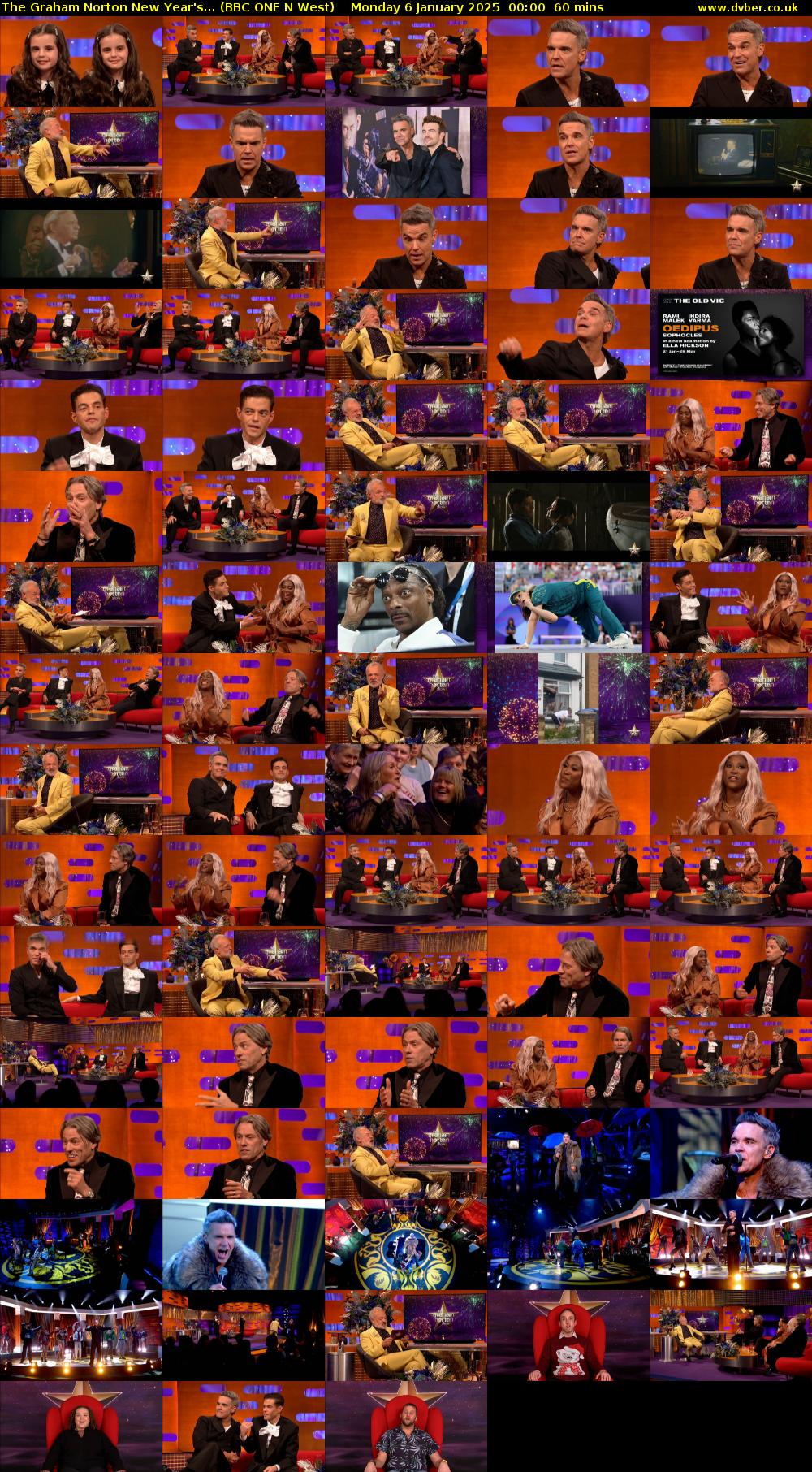 The Graham Norton New Year's... (BBC ONE N West) Monday 6 January 2025 00:00 - 01:00