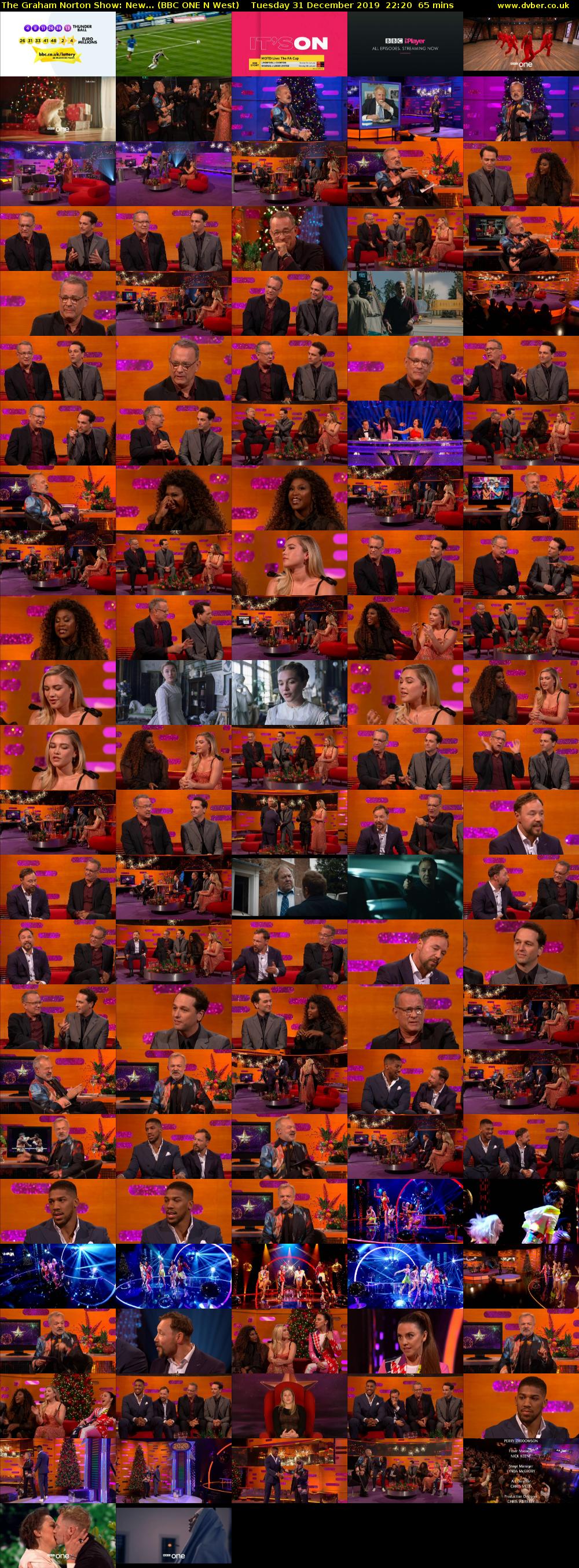 The Graham Norton Show: New... (BBC ONE N West) Tuesday 31 December 2019 22:20 - 23:25