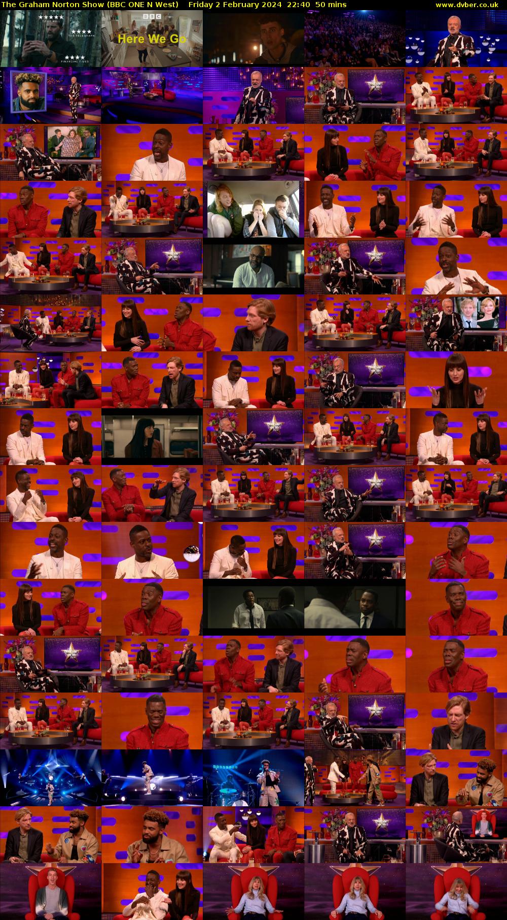 The Graham Norton Show (BBC ONE N West) Friday 2 February 2024 22:40 - 23:30