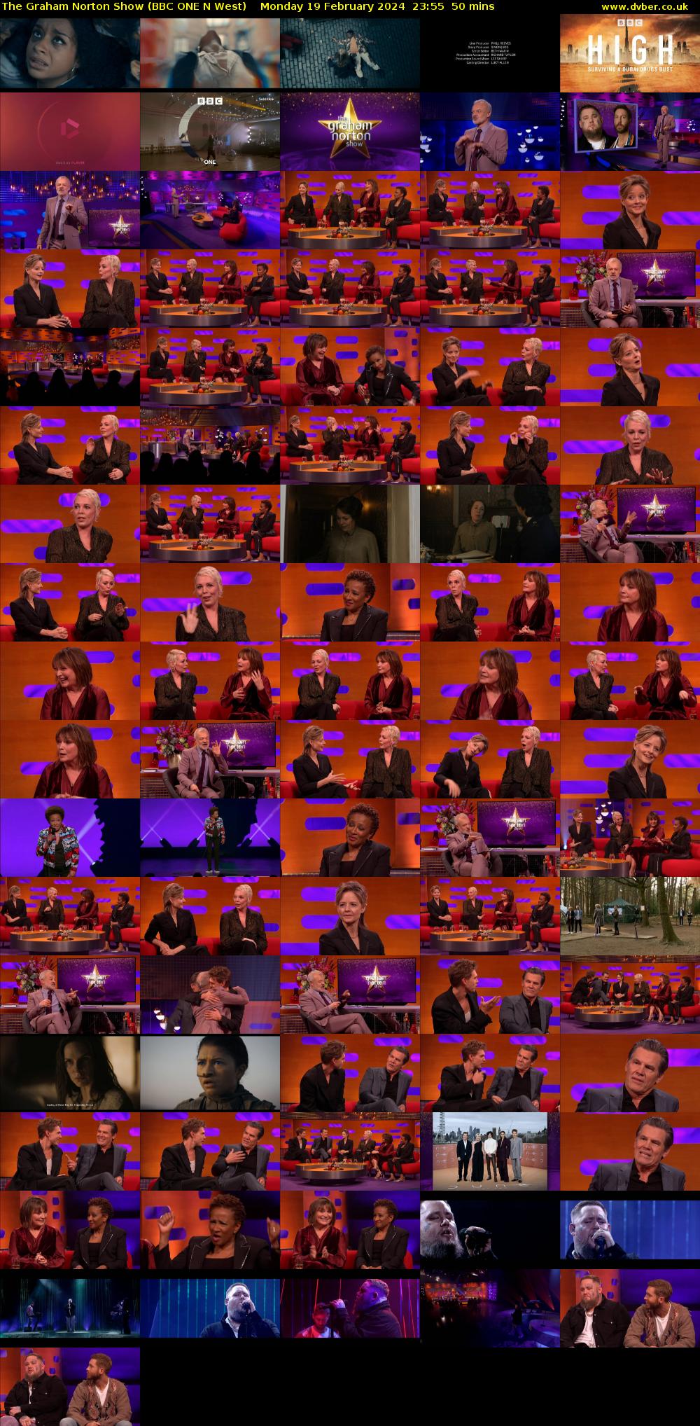 The Graham Norton Show (BBC ONE N West) Monday 19 February 2024 23:55 - 00:45