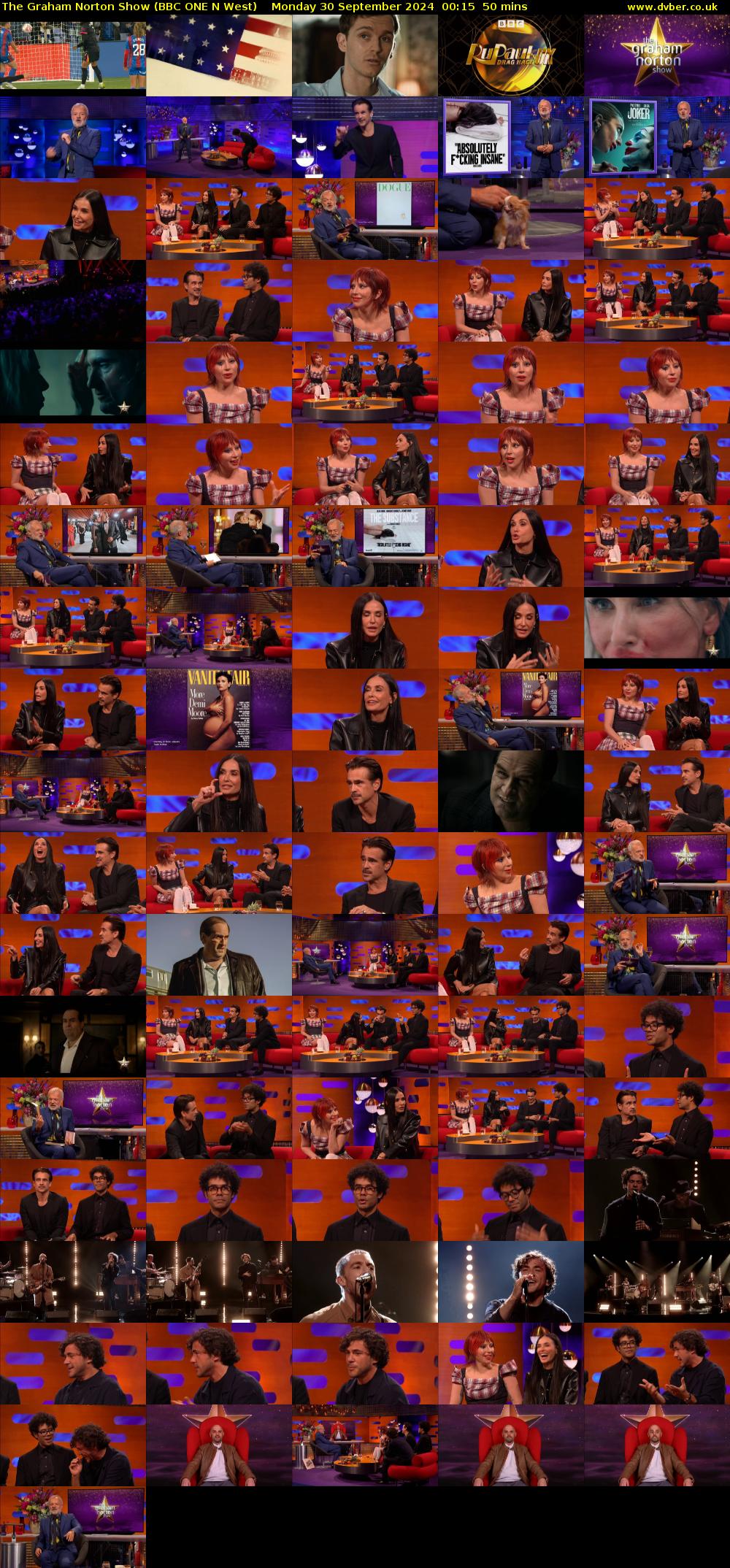 The Graham Norton Show (BBC ONE N West) Monday 30 September 2024 00:15 - 01:05