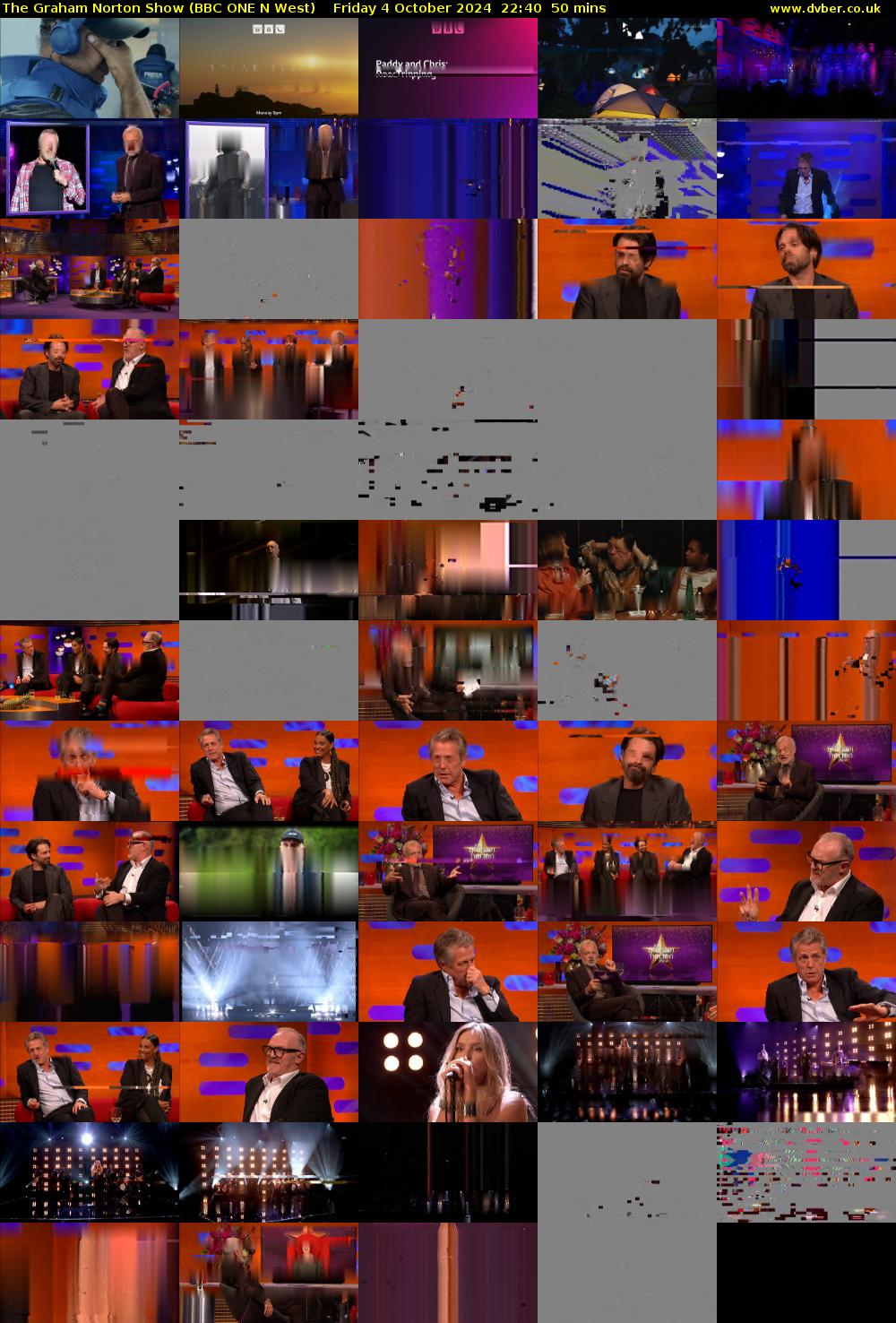 The Graham Norton Show (BBC ONE N West) Friday 4 October 2024 22:40 - 23:30