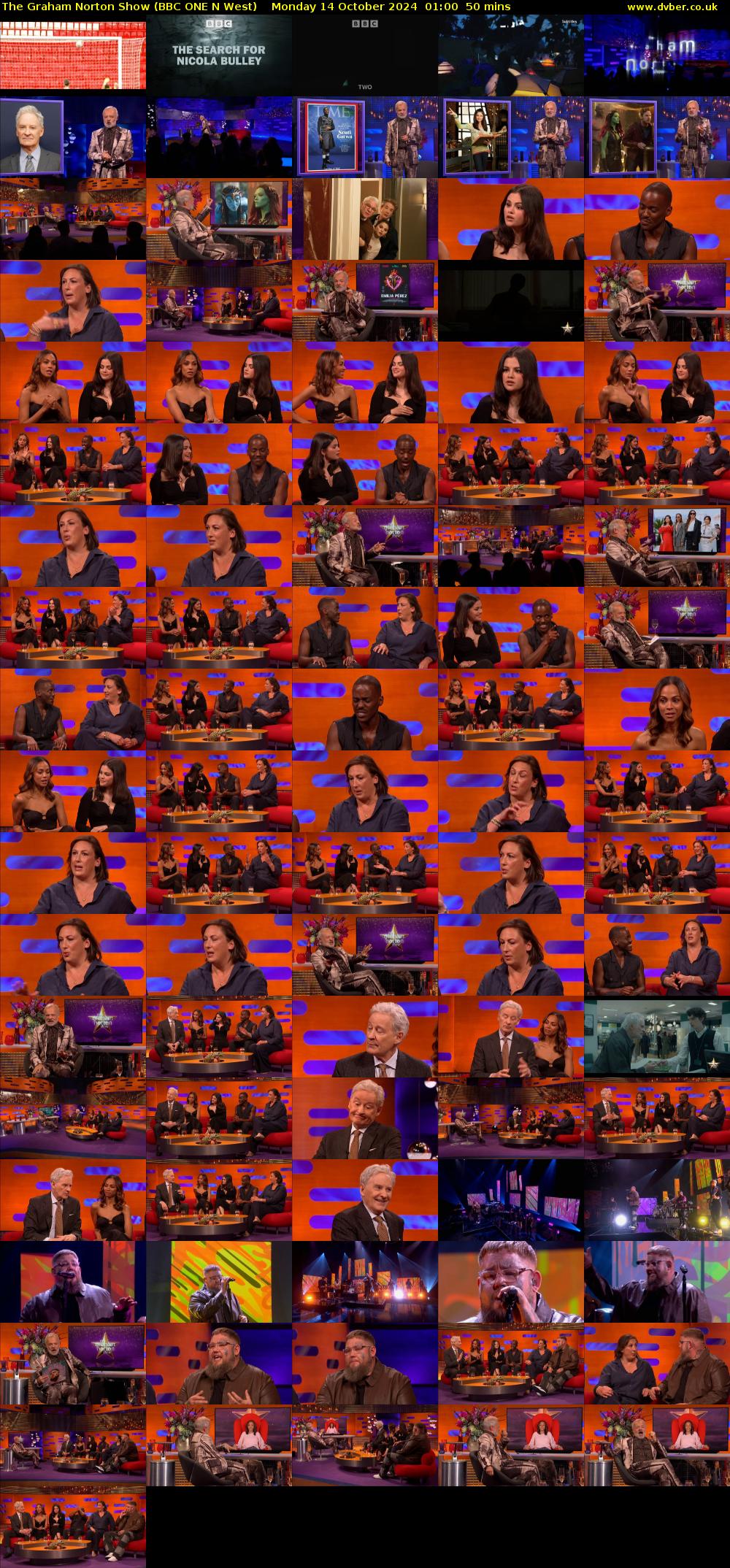 The Graham Norton Show (BBC ONE N West) Monday 14 October 2024 01:00 - 01:50
