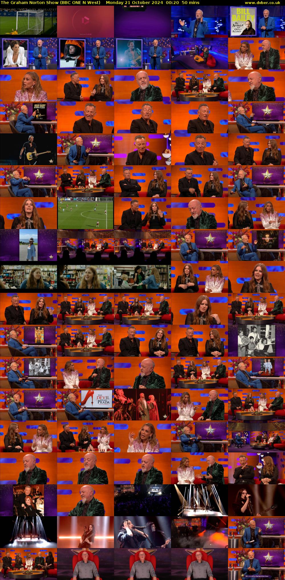 The Graham Norton Show (BBC ONE N West) Monday 21 October 2024 00:20 - 01:10