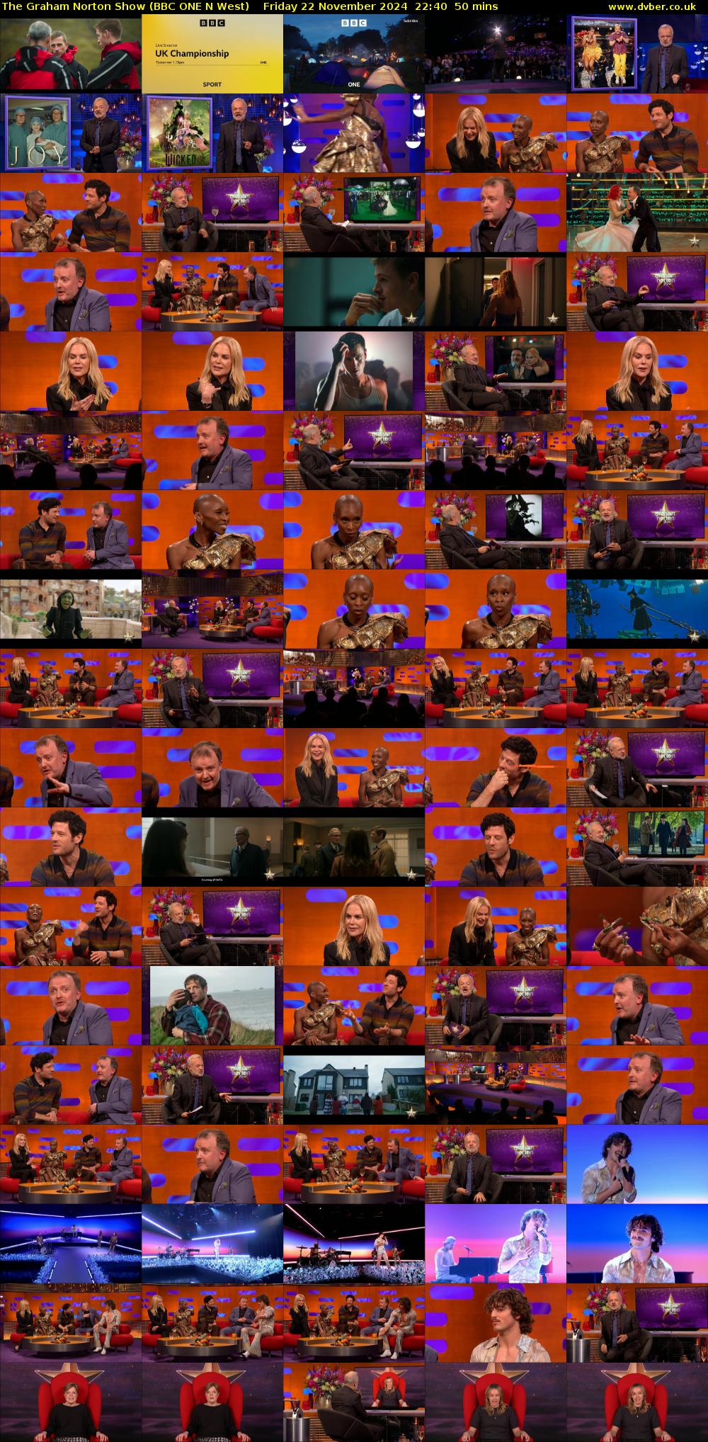 The Graham Norton Show (BBC ONE N West) Friday 22 November 2024 22:40 - 23:30
