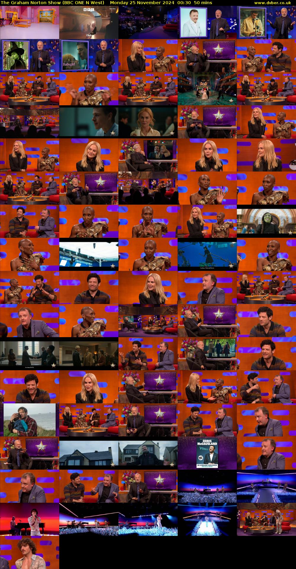 The Graham Norton Show (BBC ONE N West) Monday 25 November 2024 00:30 - 01:20