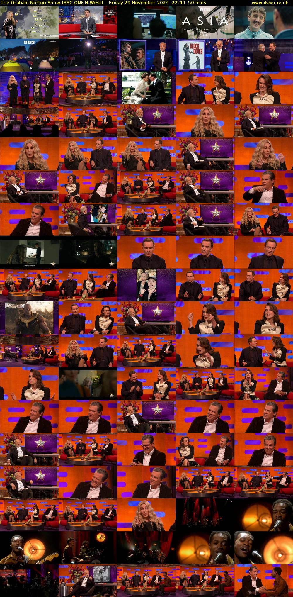The Graham Norton Show (BBC ONE N West) Friday 29 November 2024 22:40 - 23:30