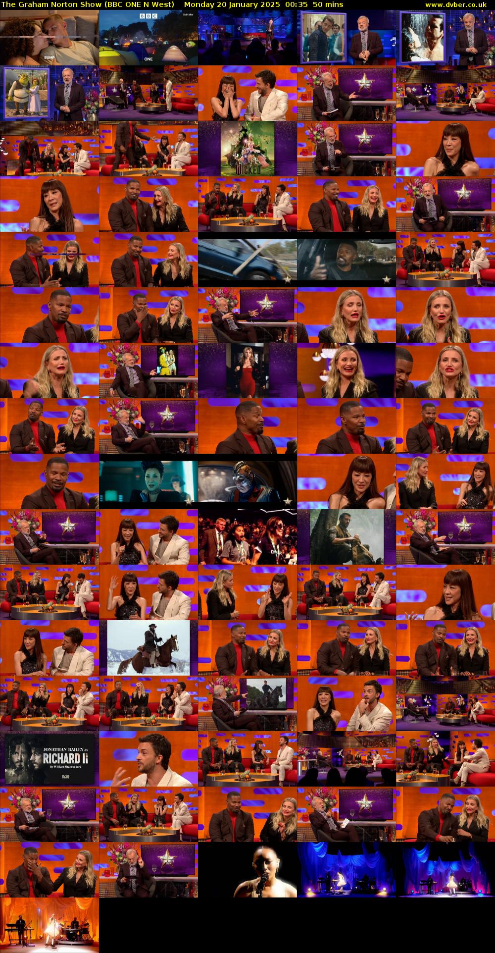 The Graham Norton Show (BBC ONE N West) Monday 20 January 2025 00:35 - 01:25