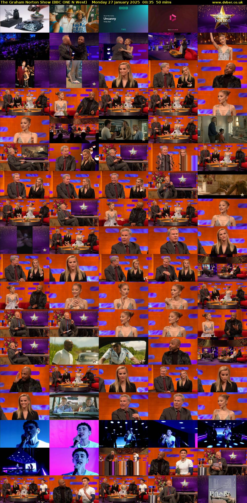 The Graham Norton Show (BBC ONE N West) Monday 27 January 2025 00:35 - 01:25