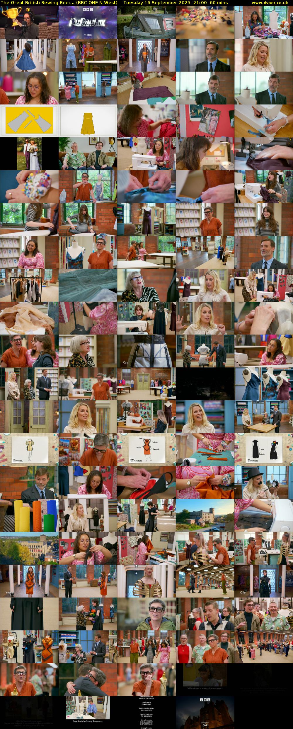 The Great British Sewing Bee:... (BBC ONE N West) Tuesday 16 September 2025 21:00 - 22:00