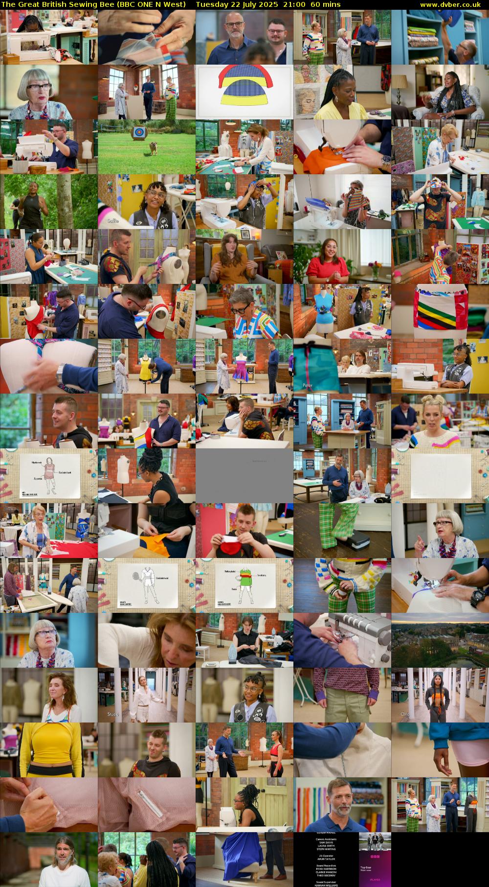 The Great British Sewing Bee (BBC ONE N West) Tuesday 22 July 2025 21:00 - 22:00