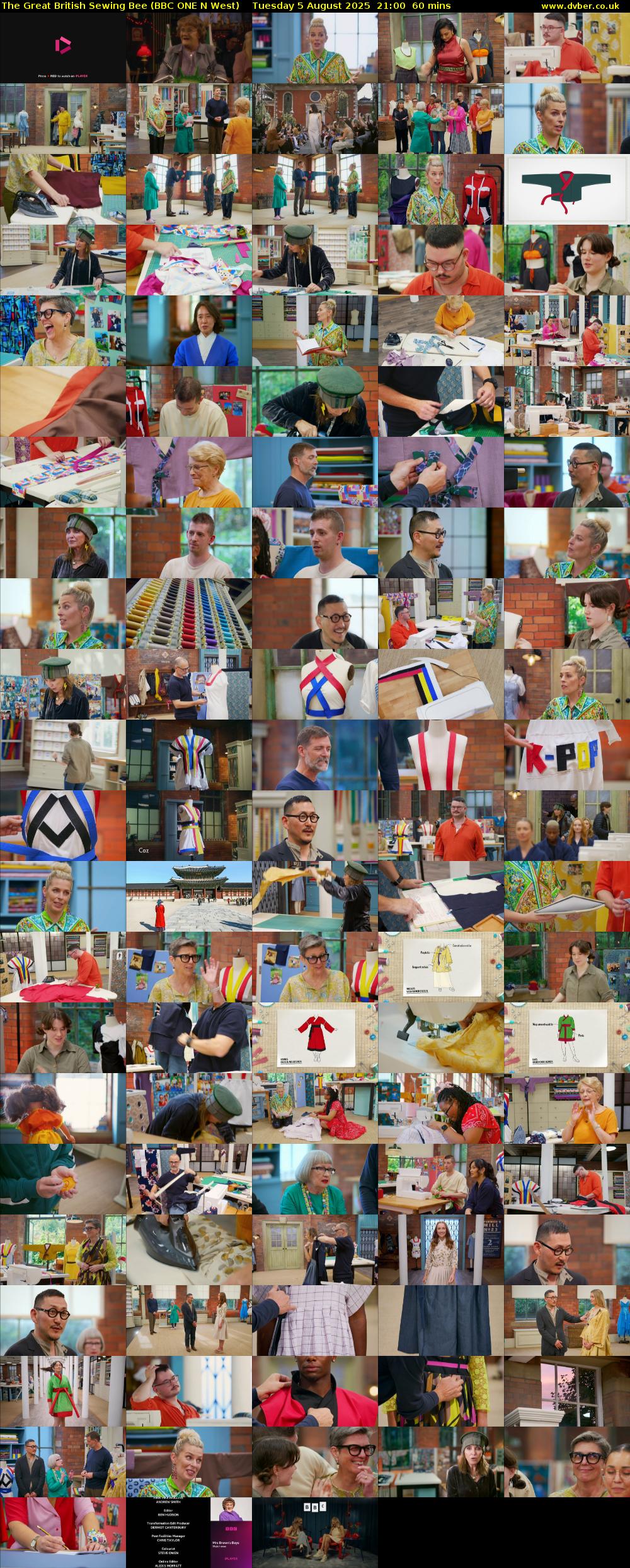 The Great British Sewing Bee (BBC ONE N West) Tuesday 5 August 2025 21:00 - 22:00