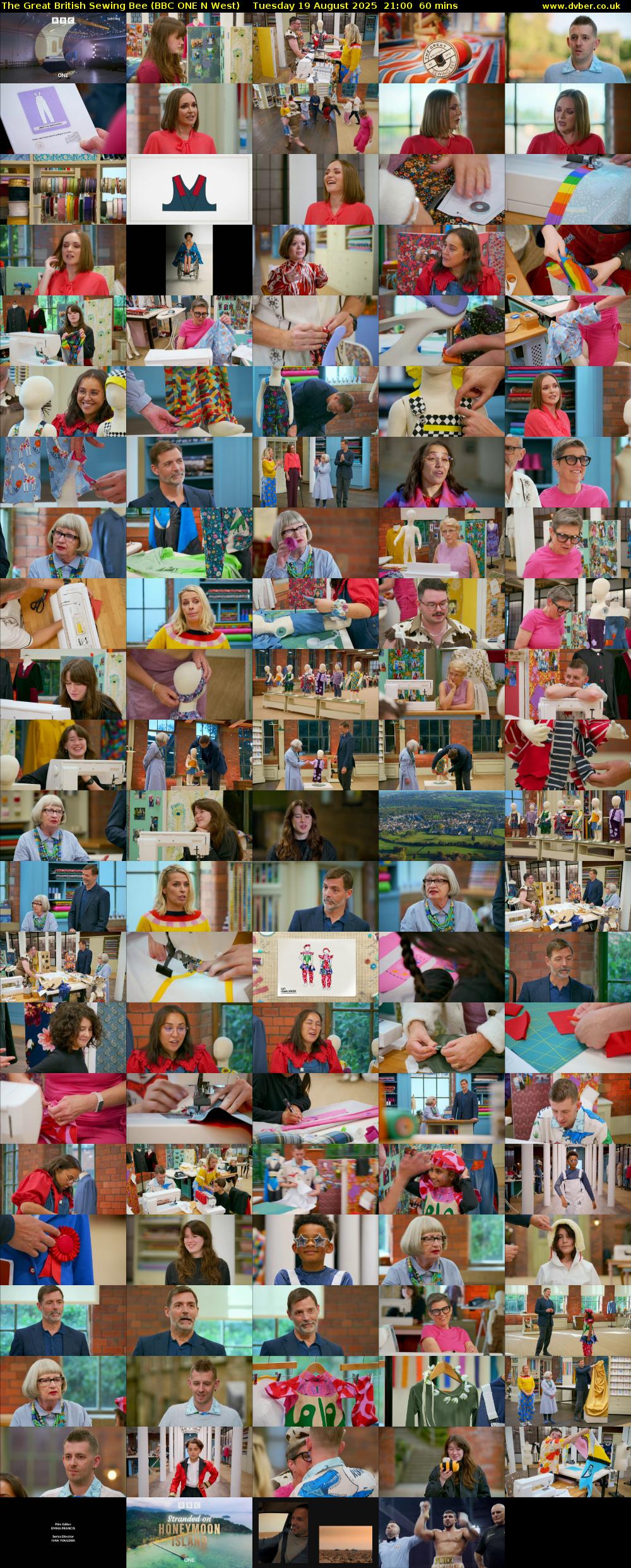 The Great British Sewing Bee (BBC ONE N West) Tuesday 19 August 2025 21:00 - 22:00