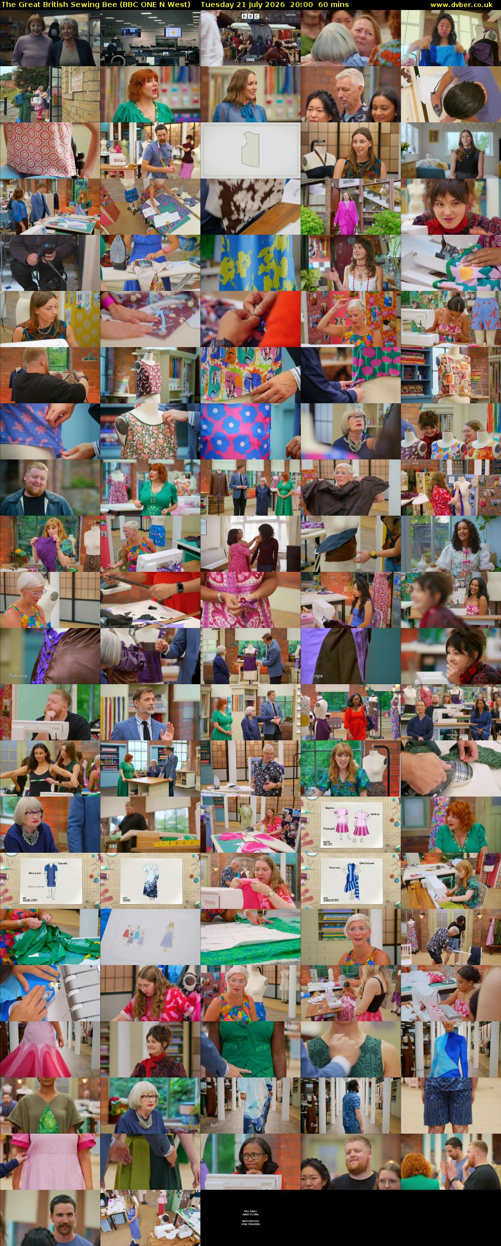The Great British Sewing Bee (BBC ONE N West) Tuesday 21 July 2026 20:00 - 21:00
