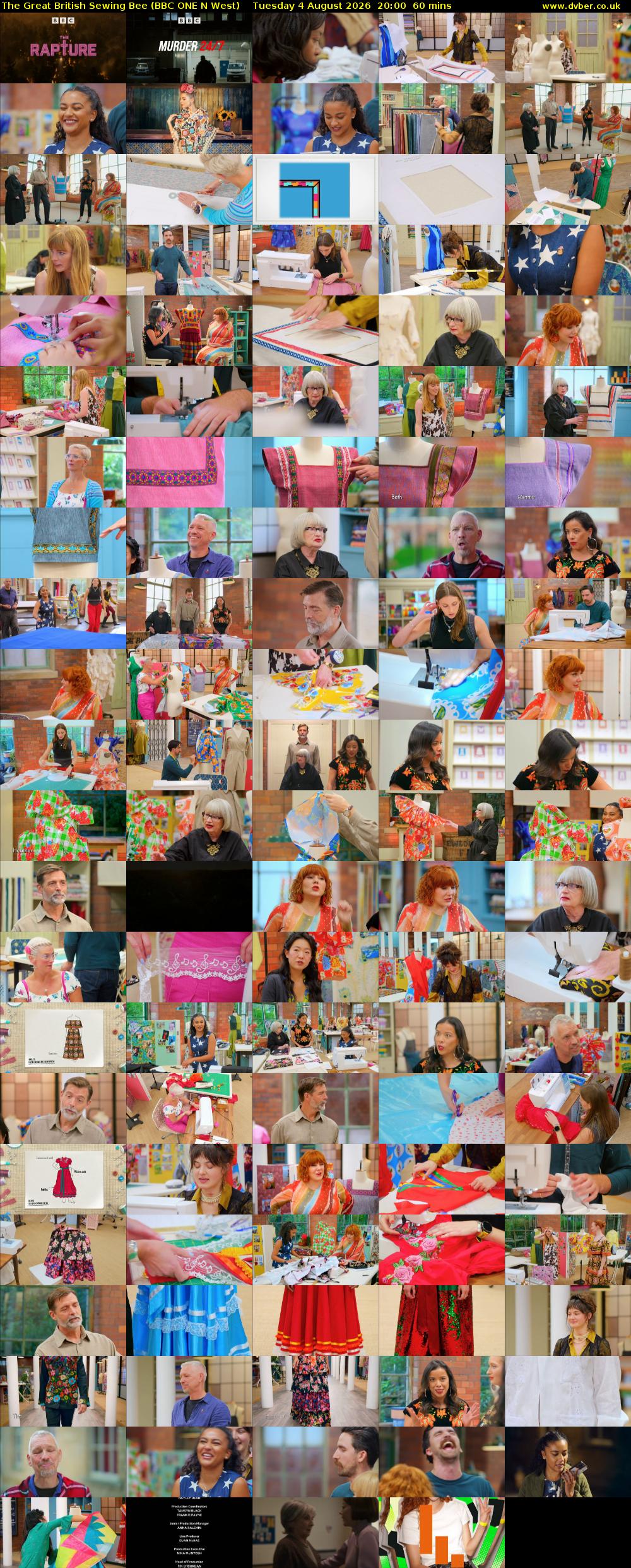 The Great British Sewing Bee (BBC ONE N West) Tuesday 4 August 2026 20:00 - 21:00