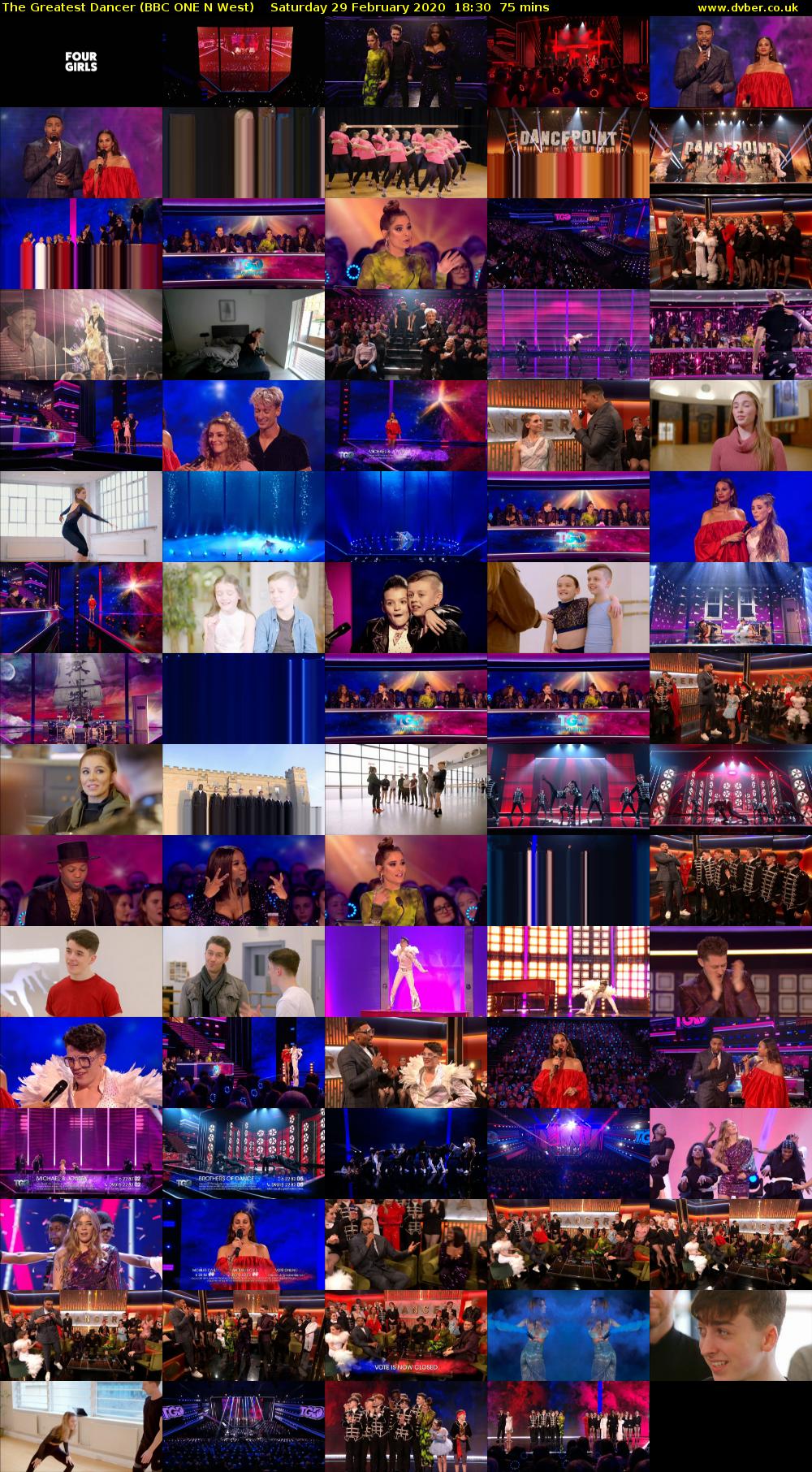 The Greatest Dancer (BBC ONE N West) Saturday 29 February 2020 18:30 - 19:45