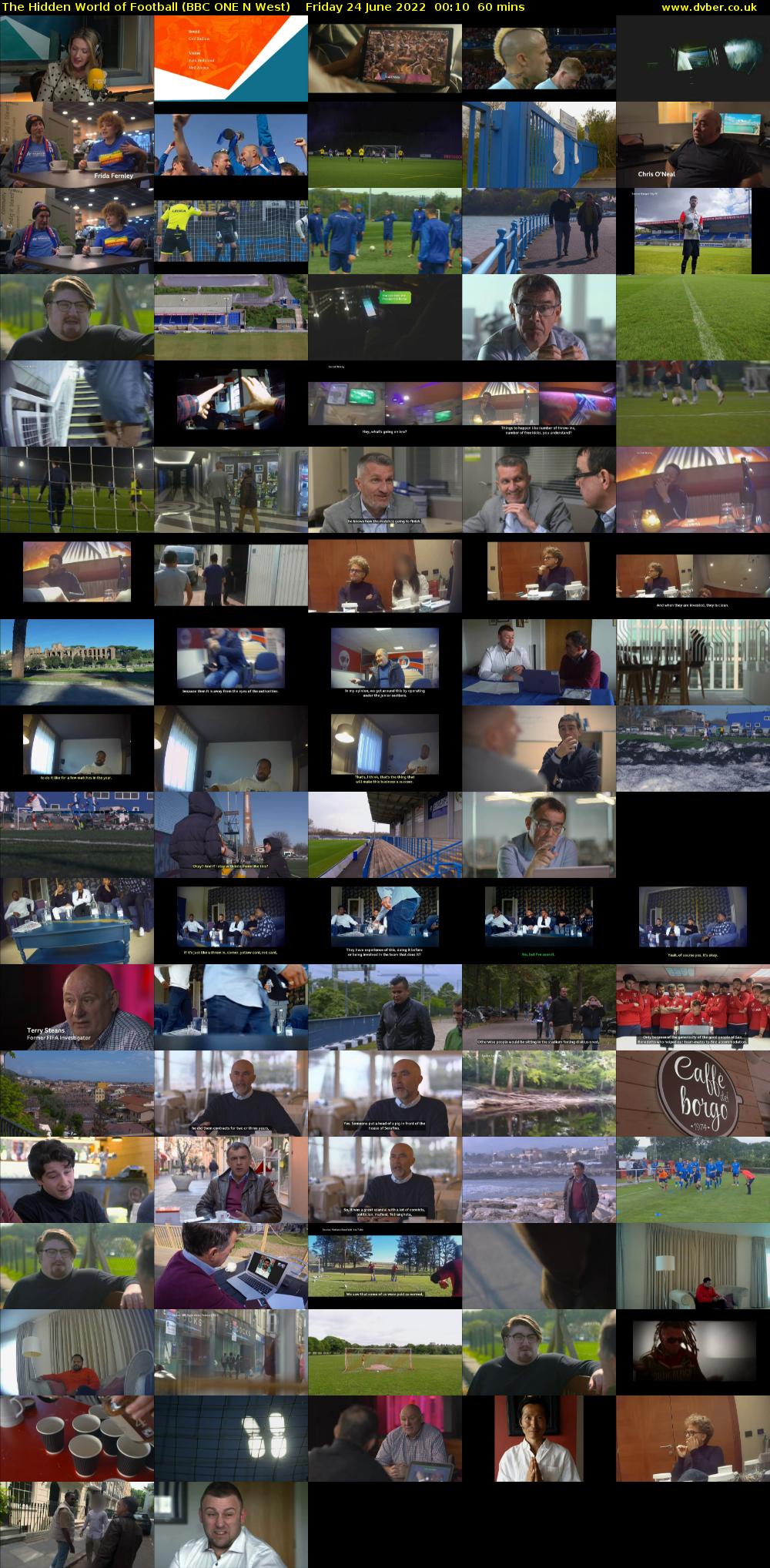 The Hidden World of Football (BBC ONE N West) Friday 24 June 2022 00:10 - 01:10