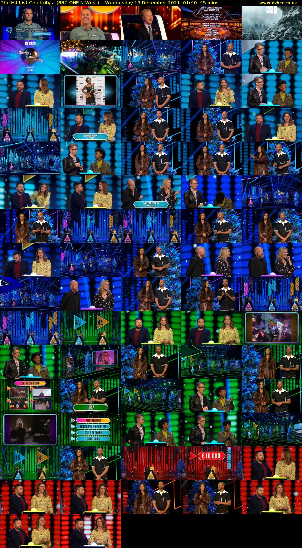 The Hit List Celebrity... (BBC ONE N West) Wednesday 15 December 2021 01:40 - 02:25