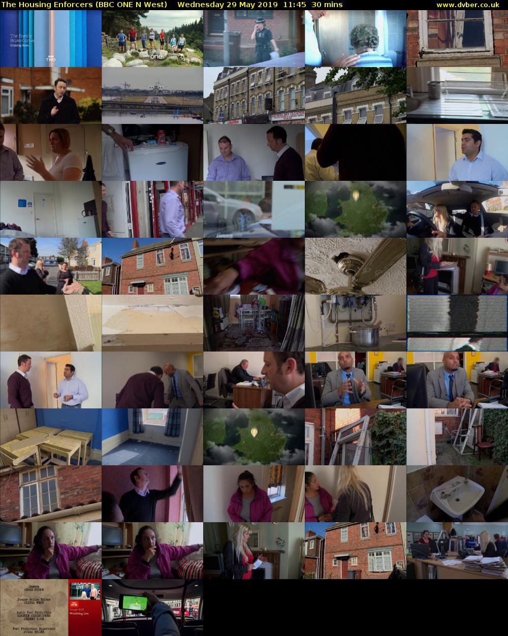 The Housing Enforcers (BBC ONE N West) Wednesday 29 May 2019 11:45 - 12:15