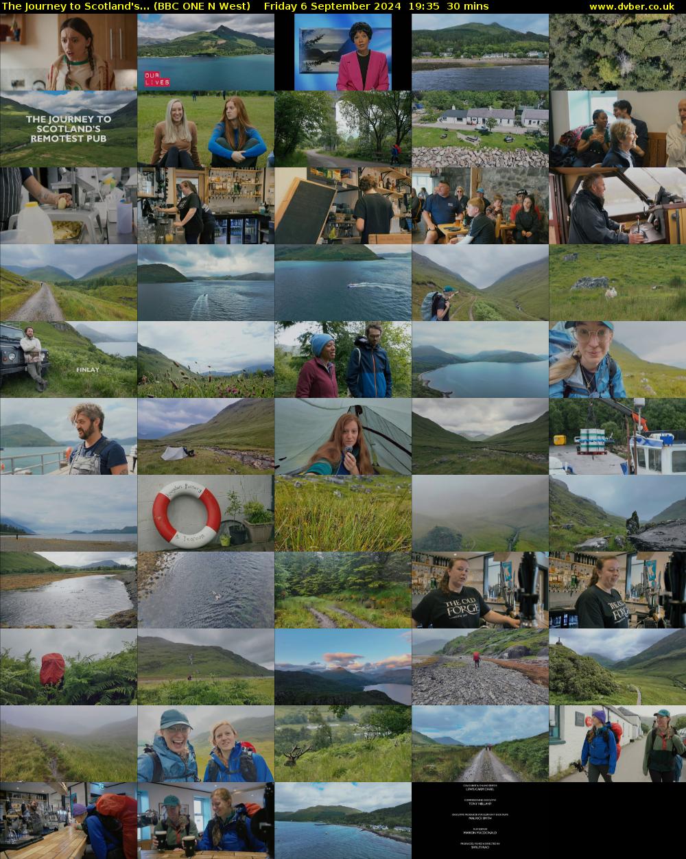 The Journey to Scotland's... (BBC ONE N West) Friday 6 September 2024 19:35 - 20:05