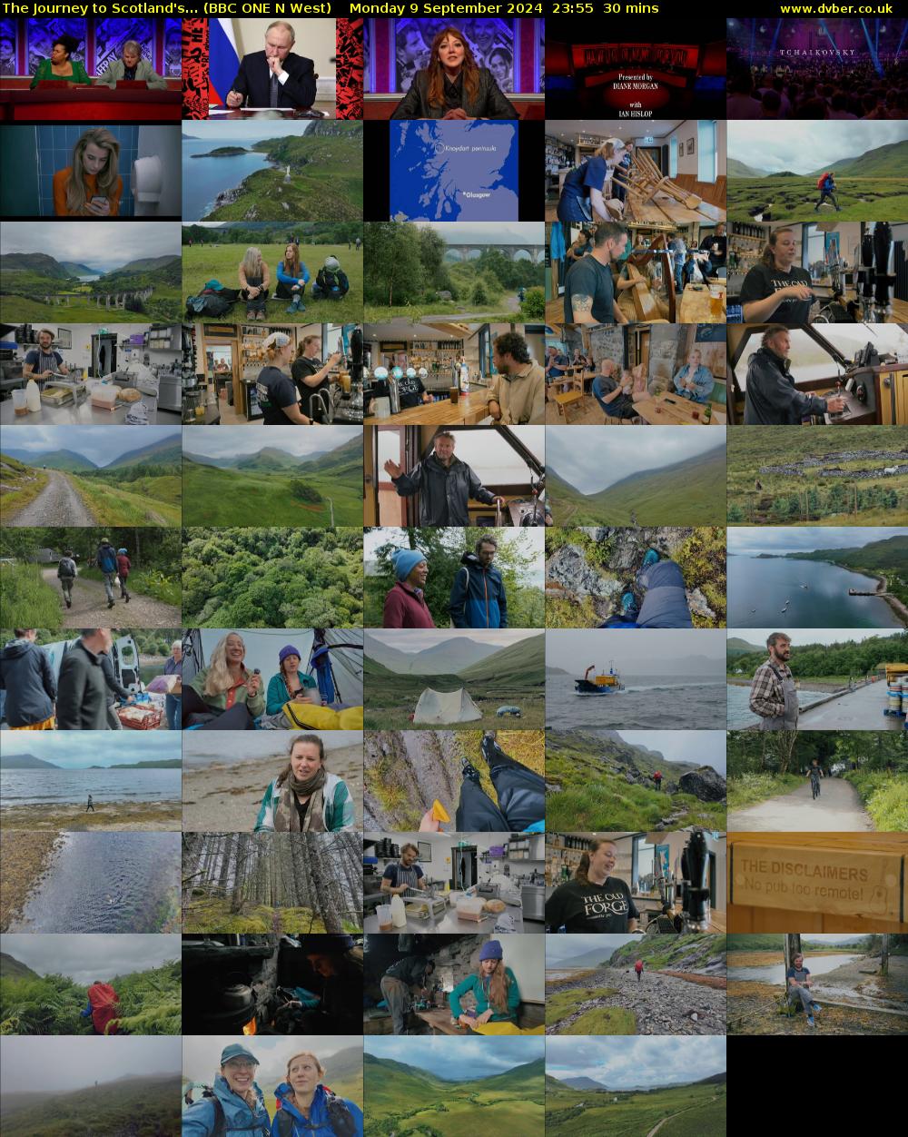 The Journey to Scotland's... (BBC ONE N West) Monday 9 September 2024 23:55 - 00:25