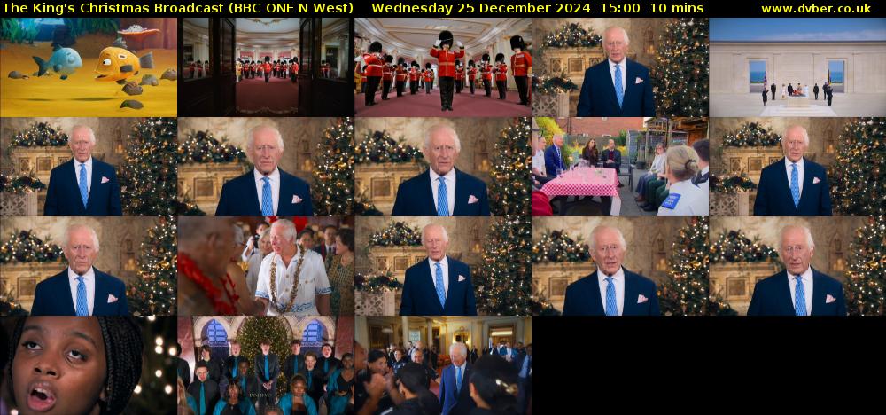The King's Christmas Broadcast (BBC ONE N West) Wednesday 25 December 2024 15:00 - 15:10