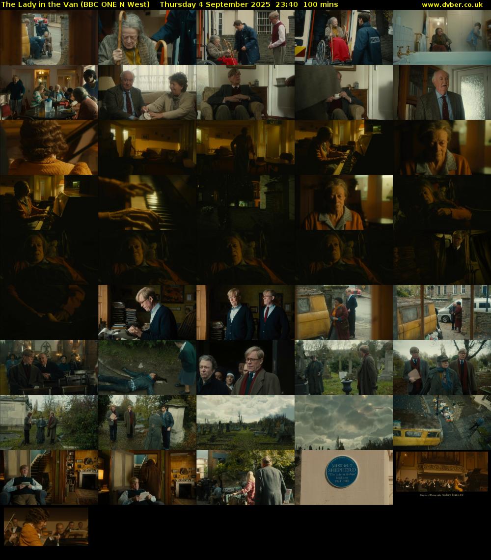 The Lady in the Van (BBC ONE N West) Thursday 4 September 2025 23:40 - 01:20