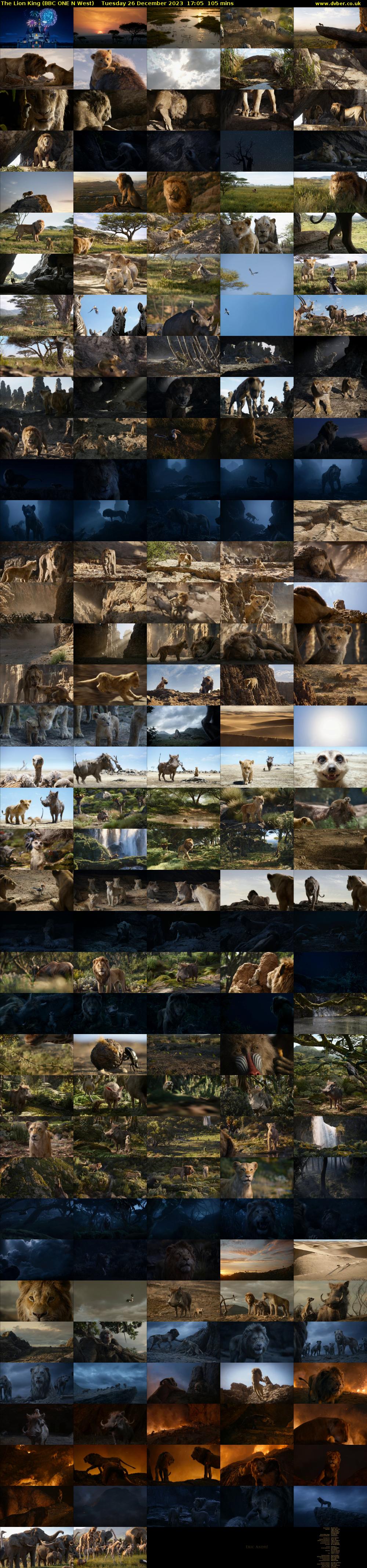 The Lion King (BBC ONE N West) Tuesday 26 December 2023 17:05 - 18:50