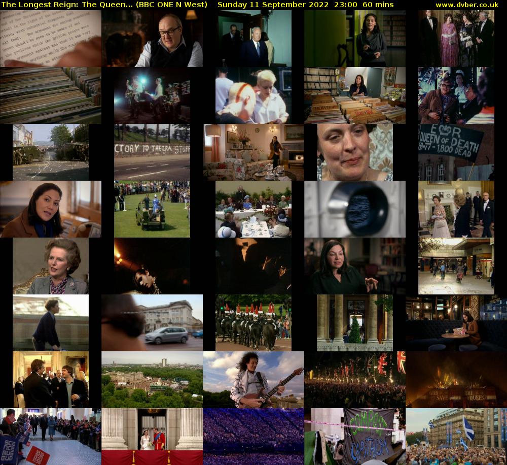 The Longest Reign: The Queen... (BBC ONE N West) Sunday 11 September 2022 23:00 - 00:00