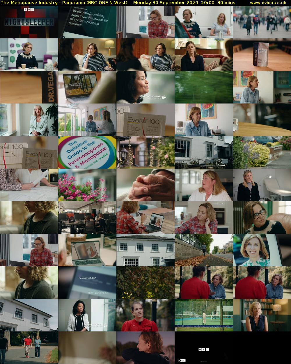 The Menopause Industry - Panorama (BBC ONE N West) Monday 30 September 2024 20:00 - 20:30
