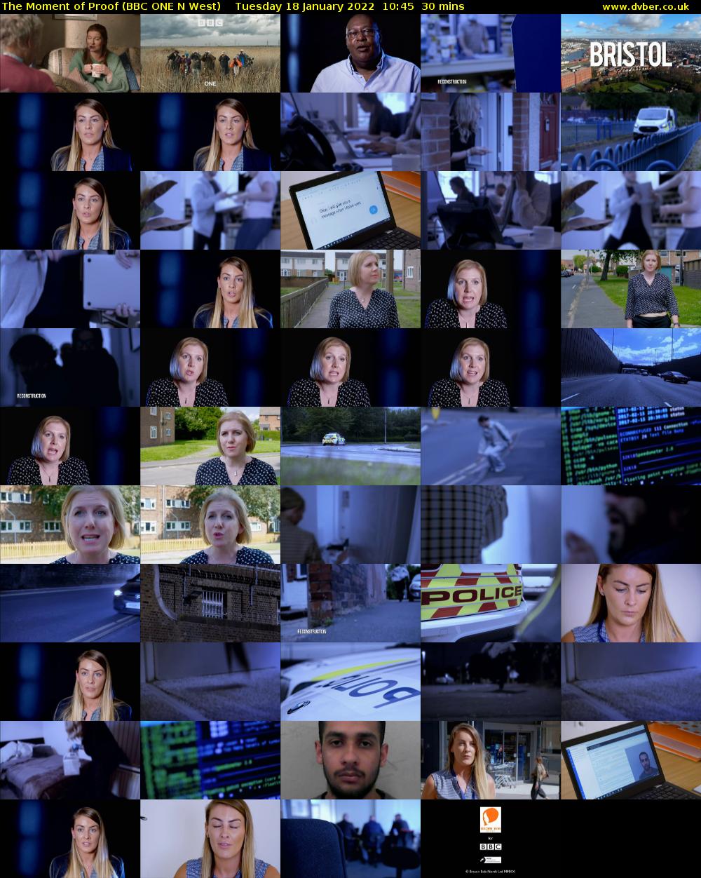 The Moment of Proof (BBC ONE N West) Tuesday 18 January 2022 10:45 - 11:15