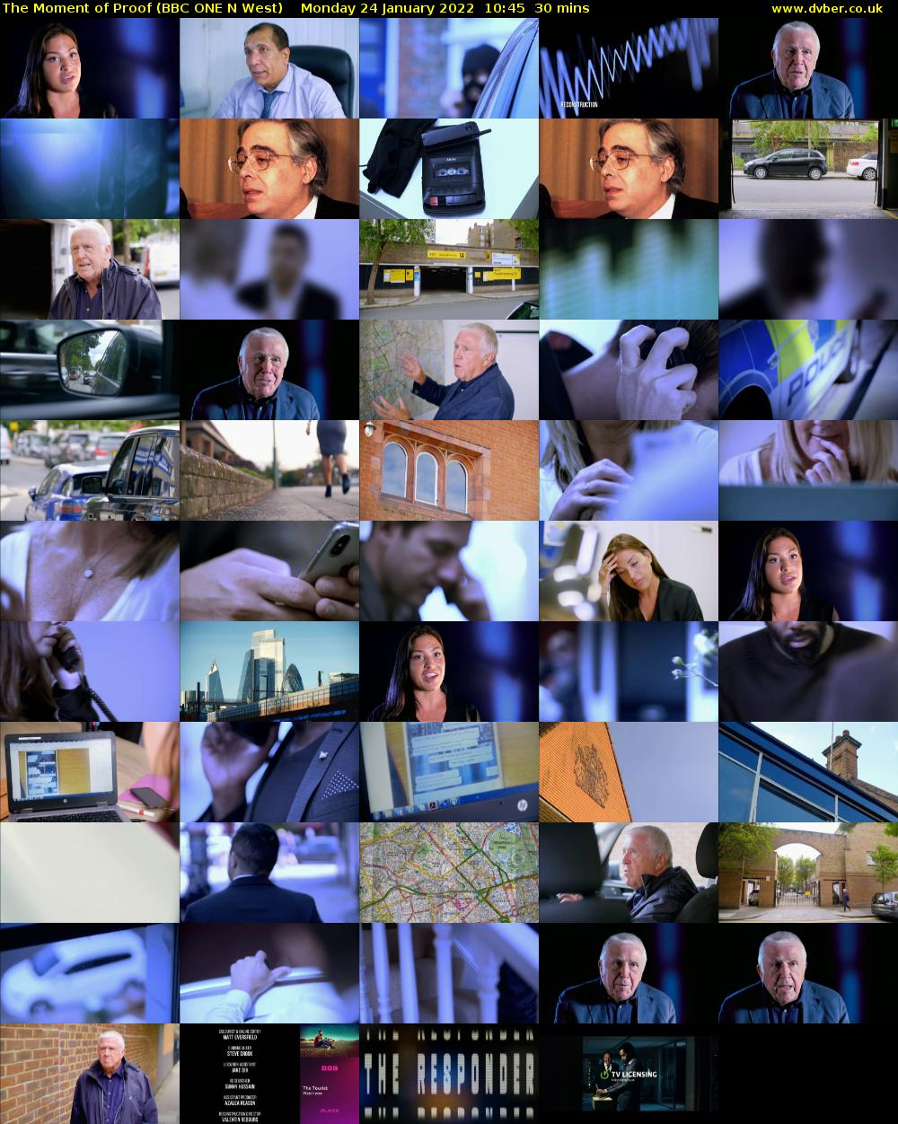 The Moment of Proof (BBC ONE N West) Monday 24 January 2022 10:45 - 11:15