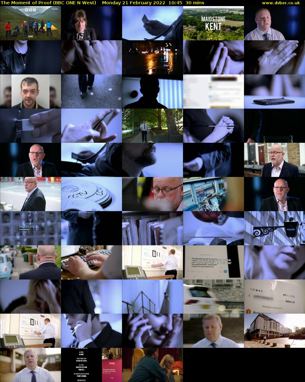 The Moment of Proof (BBC ONE N West) Monday 21 February 2022 10:45 - 11:15