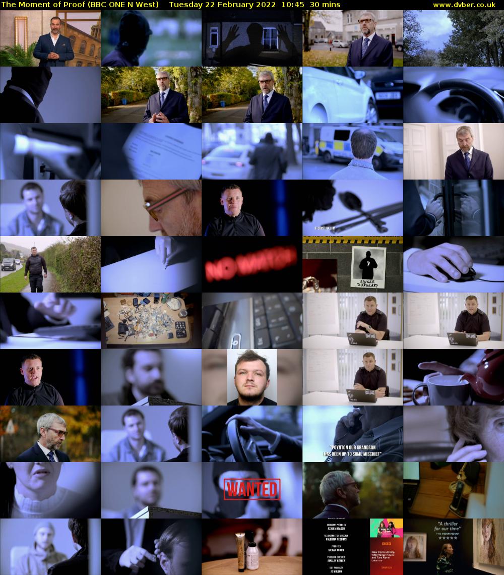 The Moment of Proof (BBC ONE N West) Tuesday 22 February 2022 10:45 - 11:15