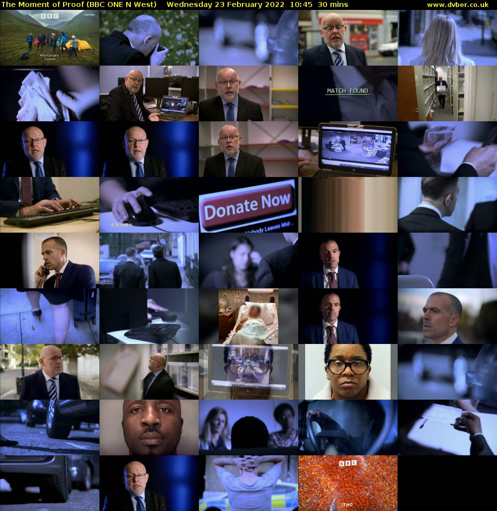 The Moment of Proof (BBC ONE N West) Wednesday 23 February 2022 10:45 - 11:15