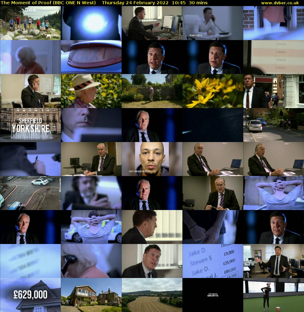 The Moment of Proof (BBC ONE N West) Thursday 24 February 2022 10:45 - 11:15