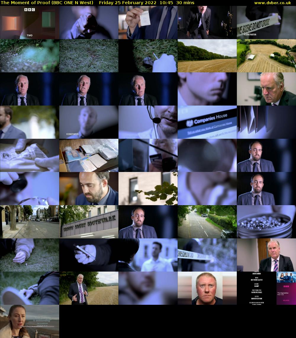 The Moment of Proof (BBC ONE N West) Friday 25 February 2022 10:45 - 11:15