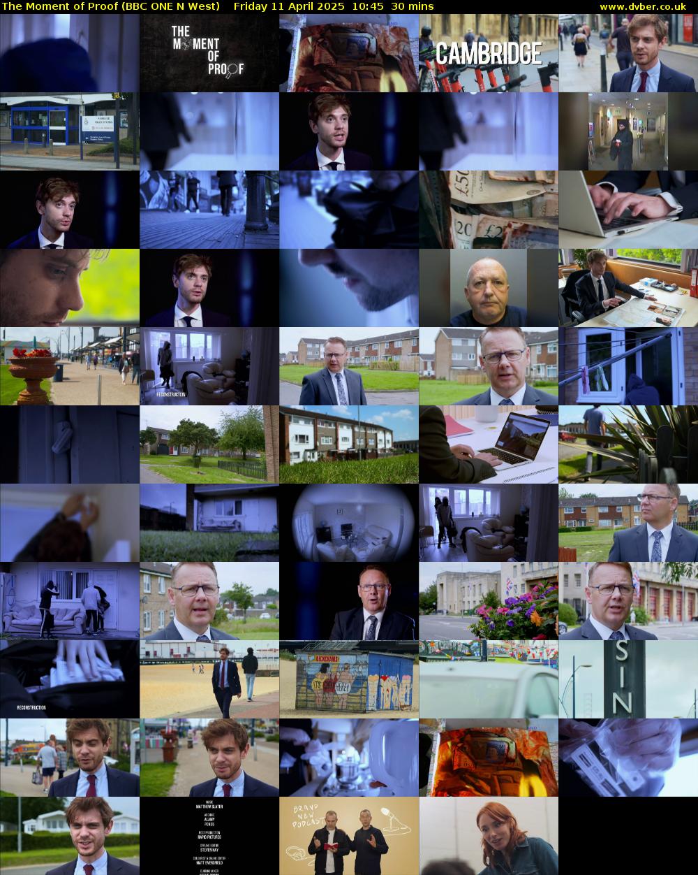 The Moment of Proof (BBC ONE N West) Friday 11 April 2025 10:45 - 11:15