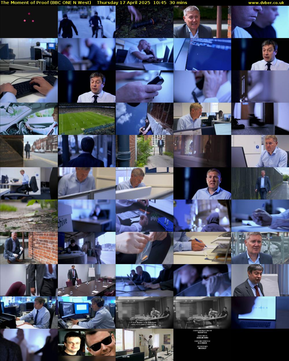The Moment of Proof (BBC ONE N West) Thursday 17 April 2025 10:45 - 11:15
