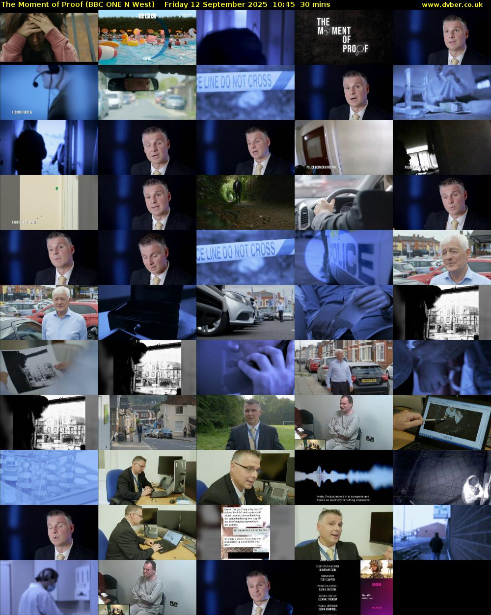 The Moment of Proof (BBC ONE N West) Friday 12 September 2025 10:45 - 11:15