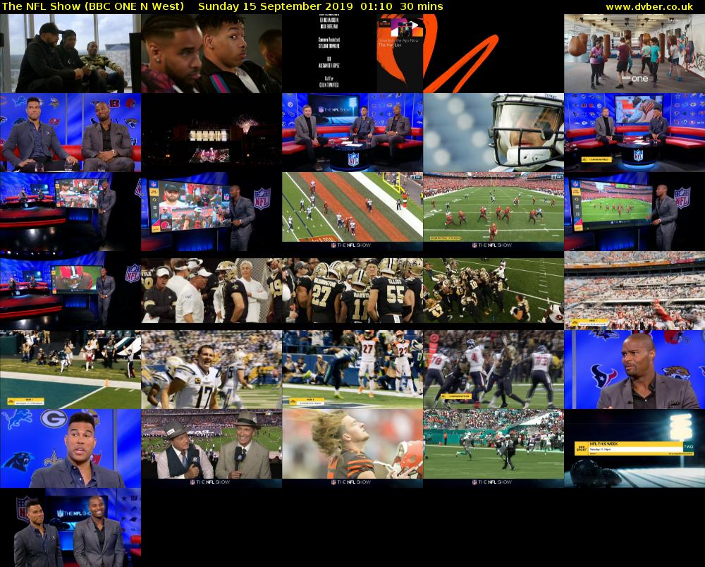 The NFL Show (BBC ONE N West) Sunday 15 September 2019 01:10 - 01:40