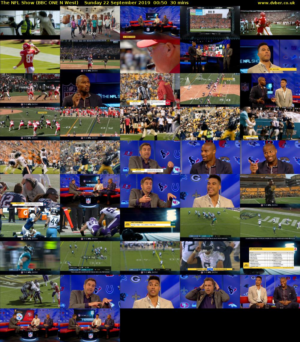 The NFL Show (BBC ONE N West) Sunday 22 September 2019 00:50 - 01:20