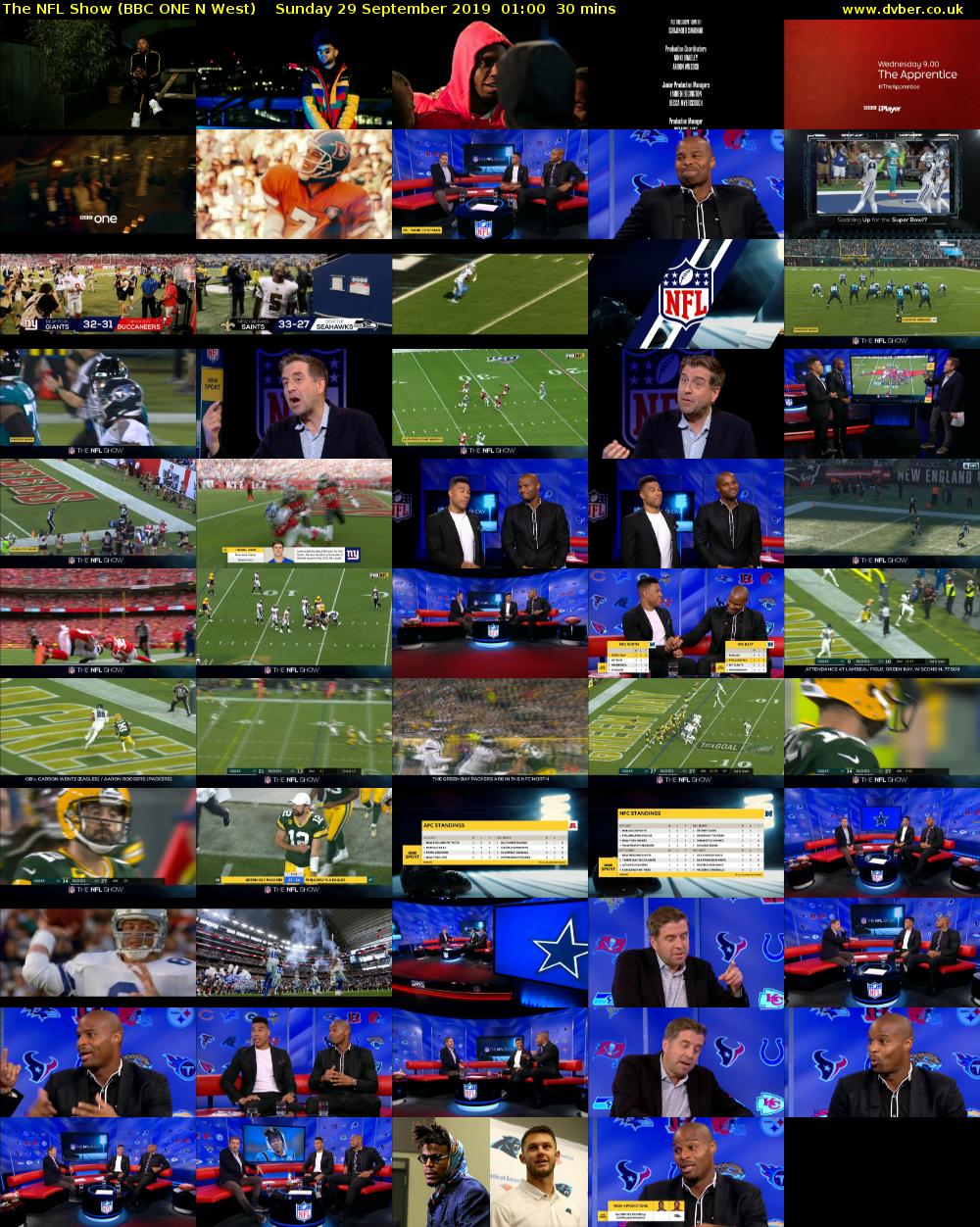 The NFL Show (BBC ONE N West) Sunday 29 September 2019 01:00 - 01:30