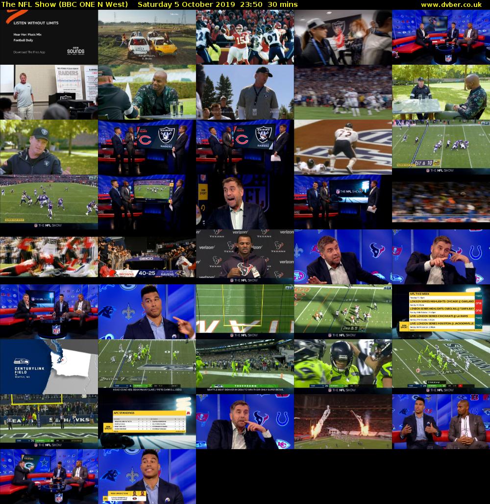 The NFL Show (BBC ONE N West) Saturday 5 October 2019 23:50 - 00:20