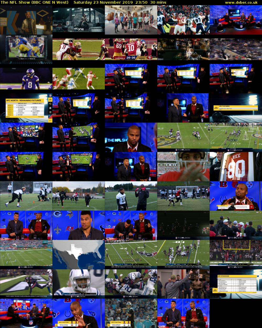 The NFL Show (BBC ONE N West) Saturday 23 November 2019 23:50 - 00:20