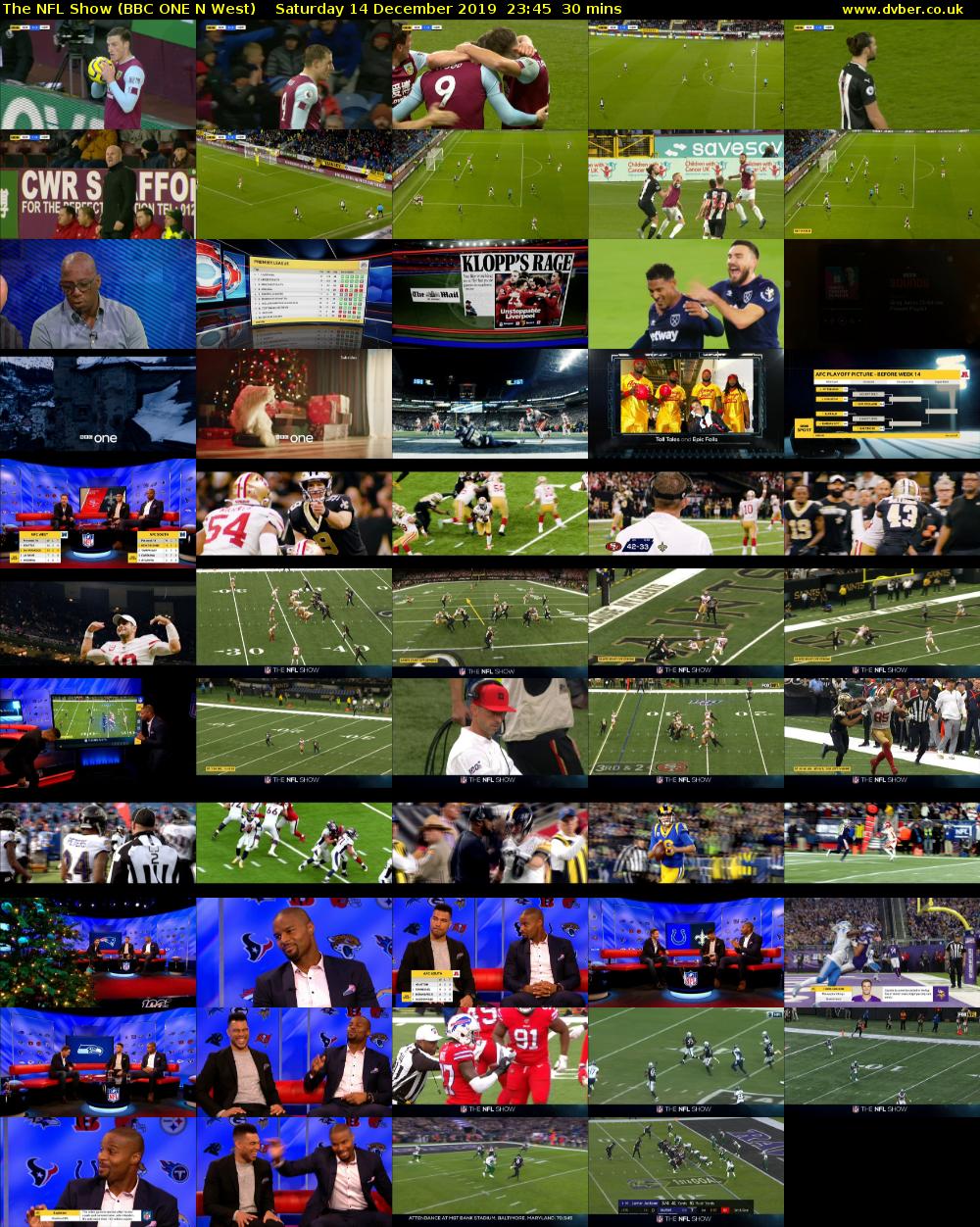 The NFL Show (BBC ONE N West) Saturday 14 December 2019 23:45 - 00:15
