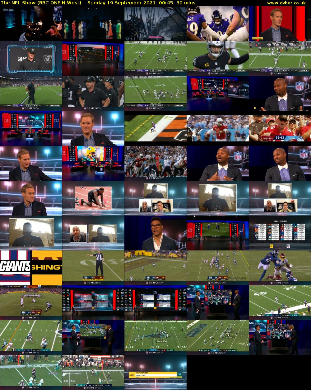The NFL Show (BBC ONE N West) Sunday 19 September 2021 00:45 - 01:15